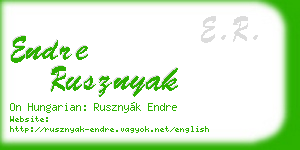 endre rusznyak business card